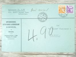 TR100 Enveloppe + Timbre Suisse 1937