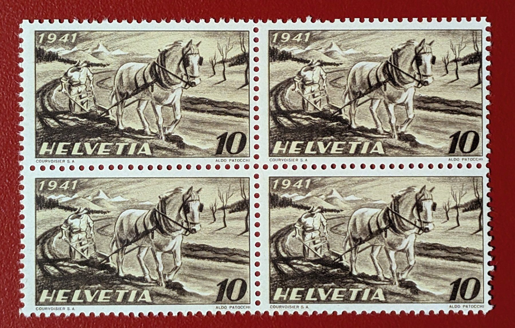 Tutti i francobolli: NATIONALES ANBAUWERK 252 ECK VIERERBLOCK 1941** POSTFRISCH – Nuovo (secondo la descrizione) da Düdingen venduto da Quartierstrasse