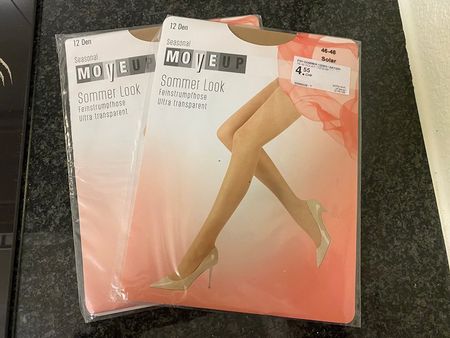 2x MoveUP Sommer Look Feinstrumpfhose Grösse 46-48 Solar NEU