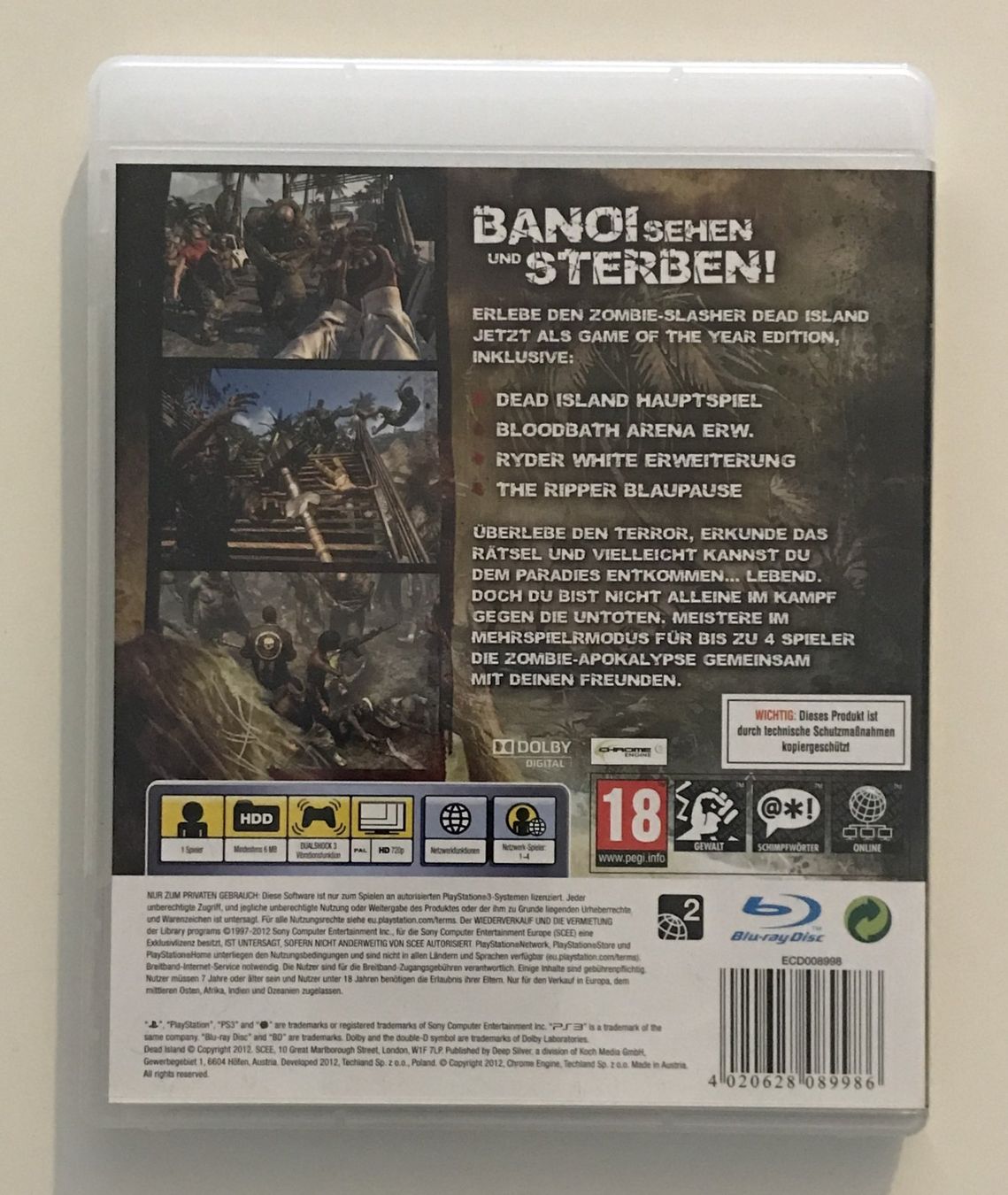 Jeux: PS3 - Dead Island  – D'occasion à Allschwil par Bullach 2