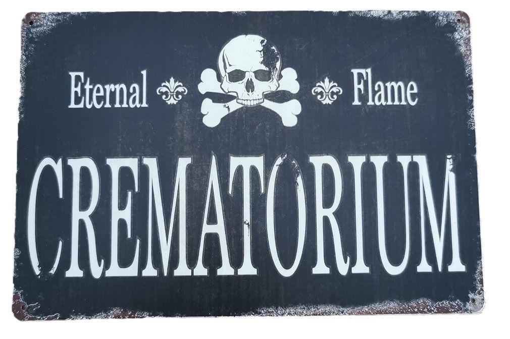 Insegne: CREMATORIUM  - Blechschild  (neu, OVP) – Nuovo e nell'imballaggio originale da Wilen b. Wollerau venduto da morethanmusic