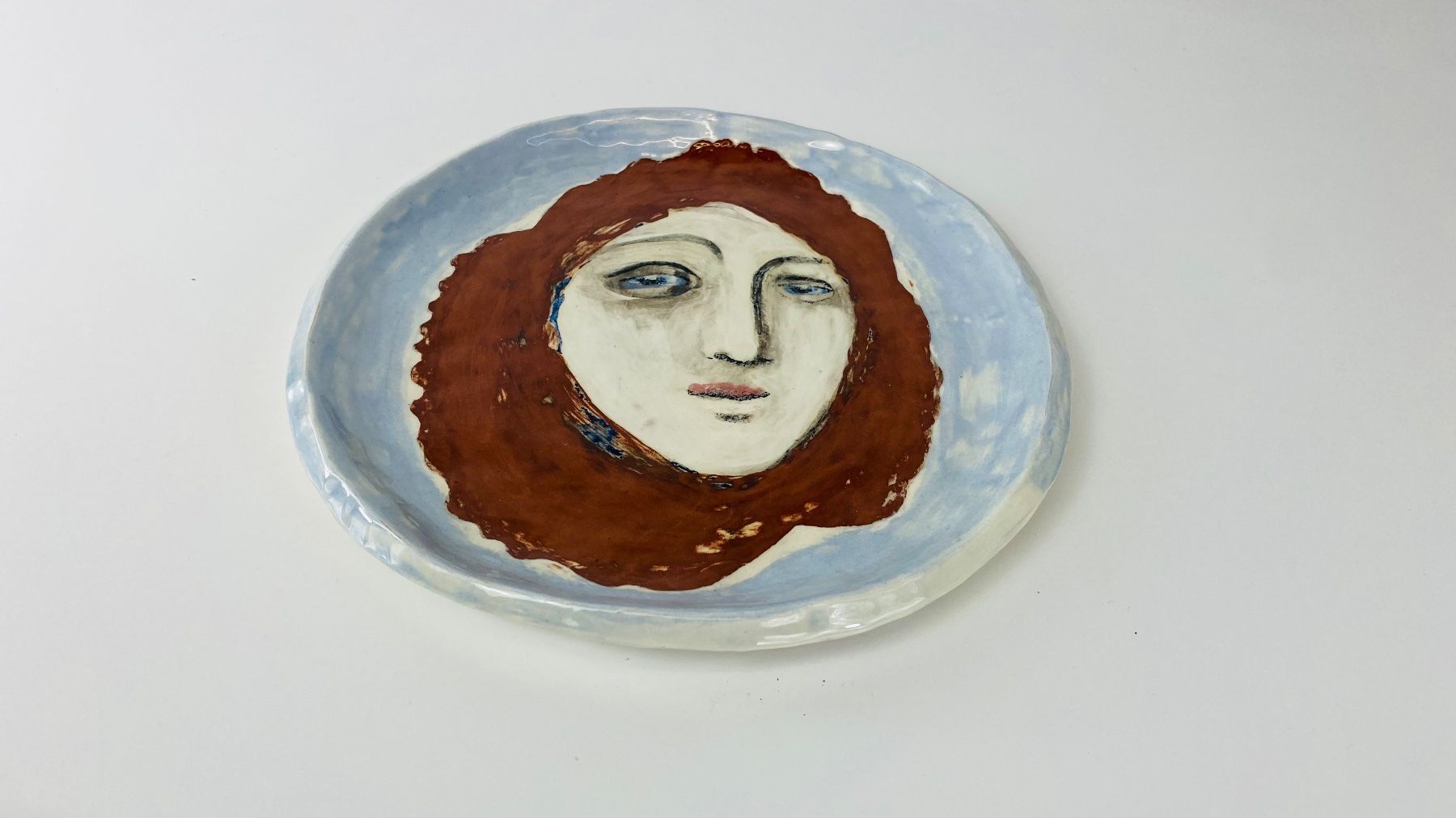 Piatti di portata: Handgemachte Studio Keramik Platte Portraitmalerei 1989 – Usato da Zürich venduto da Arche_Brockenhaus 6