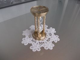 Alte Messing Skulptur*SANDUHR*knapp 5 Minuten Durchlaufzeit