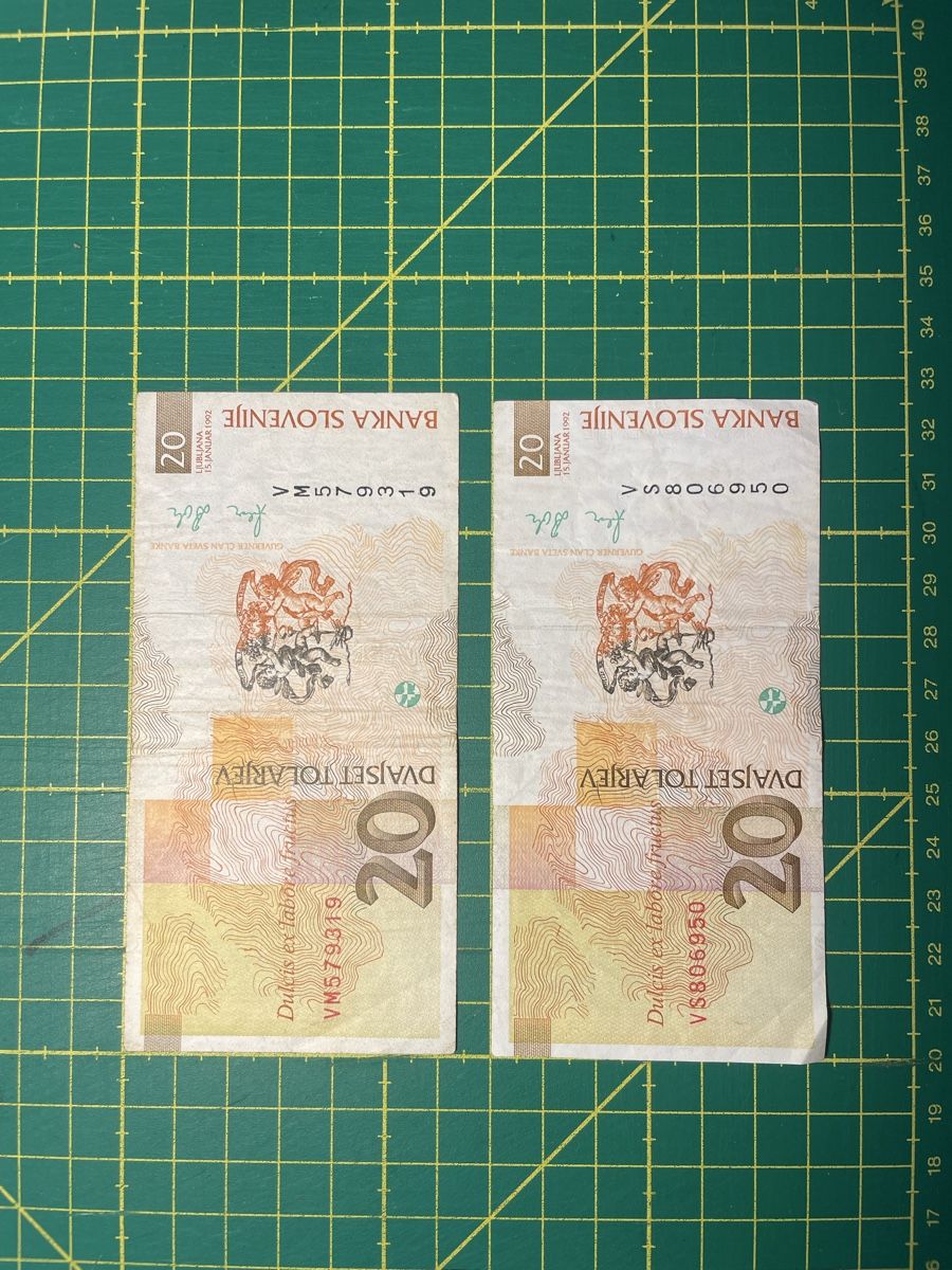Banconote: 20 DVAJSET TOLARJEV (1992) – Usato da Bern venduto da gwendulla.gans 1