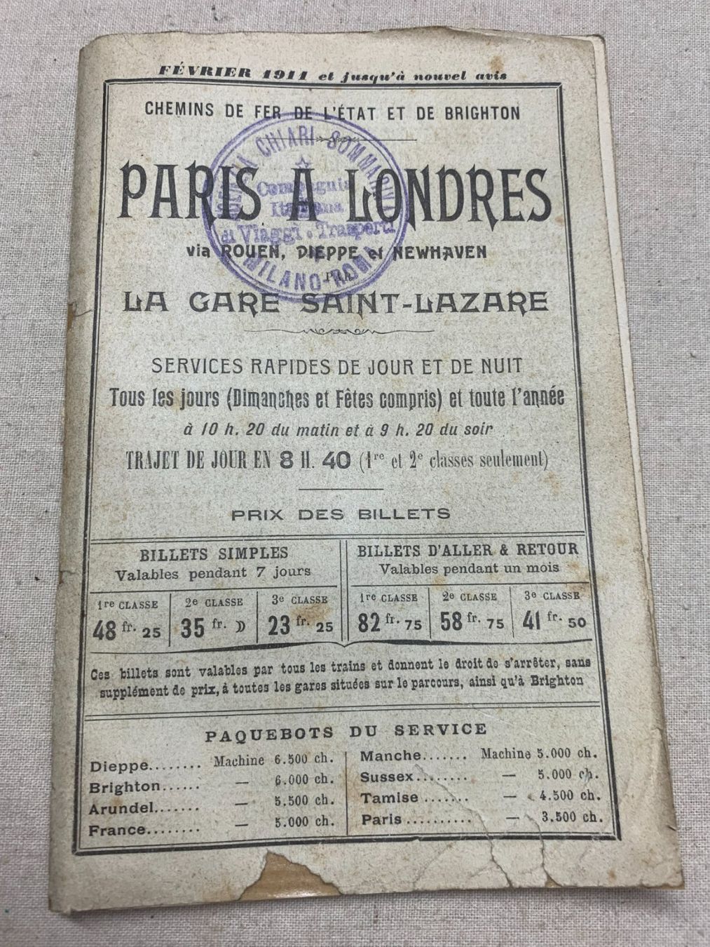 Documents: Francia - "Paris a Londres" - 1911. – D'occasion à Sorengo par 74in
