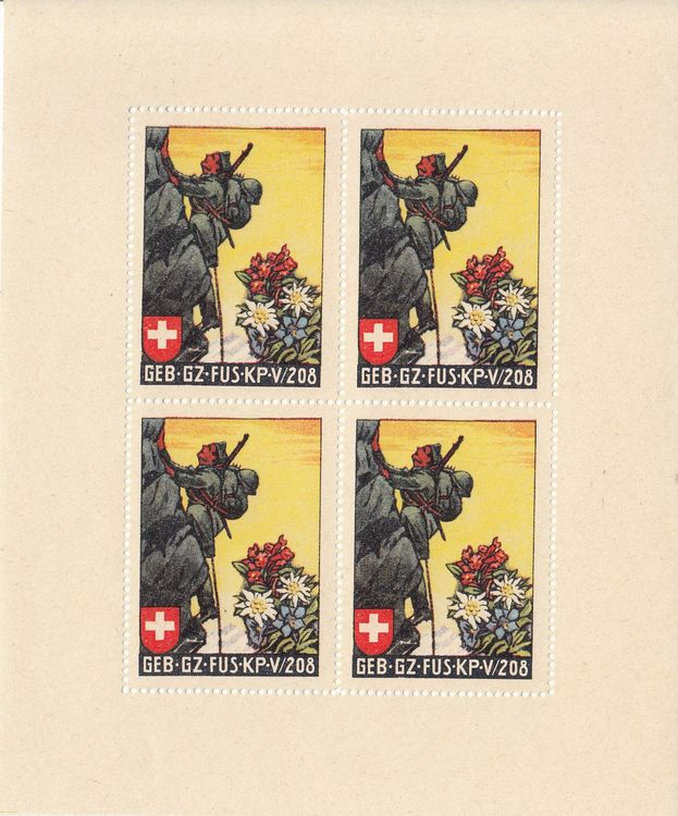 Tutti i francobolli: Grenztruppen Wi 85 Block gezähnt postfrisch – Usato da Bürglen TG venduto da StampGraf