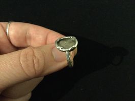RARE Jugendstil Foto Silber Ring 1900 Medaillon