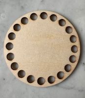 Holzboden für Häkelkorb – Ø 10 cm, mit 20 Löchern