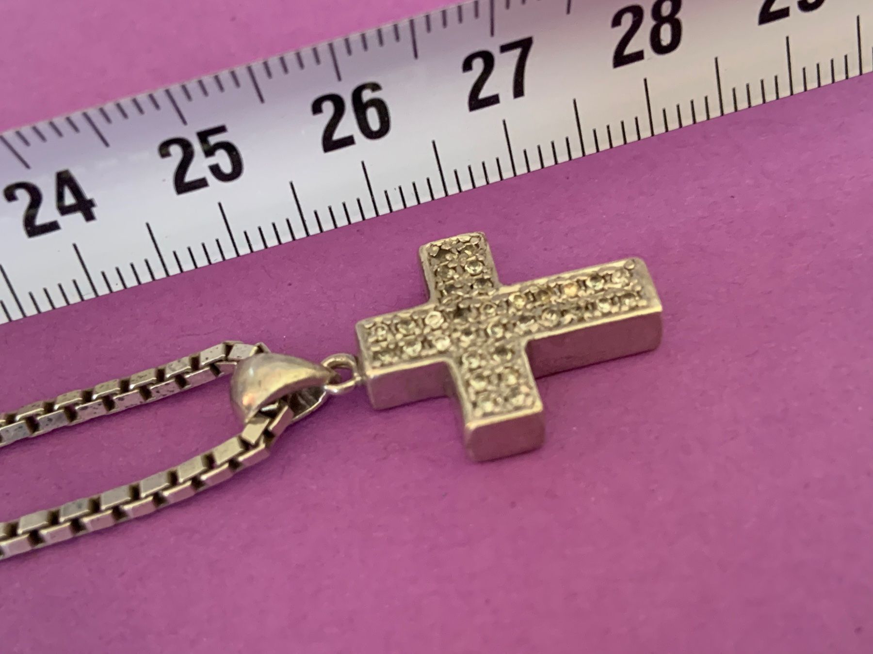 Ciondoli: Silberkette sterling silber mit KREUZ GLITZER – Usato da Dittingen venduto da Bijoubelle 2