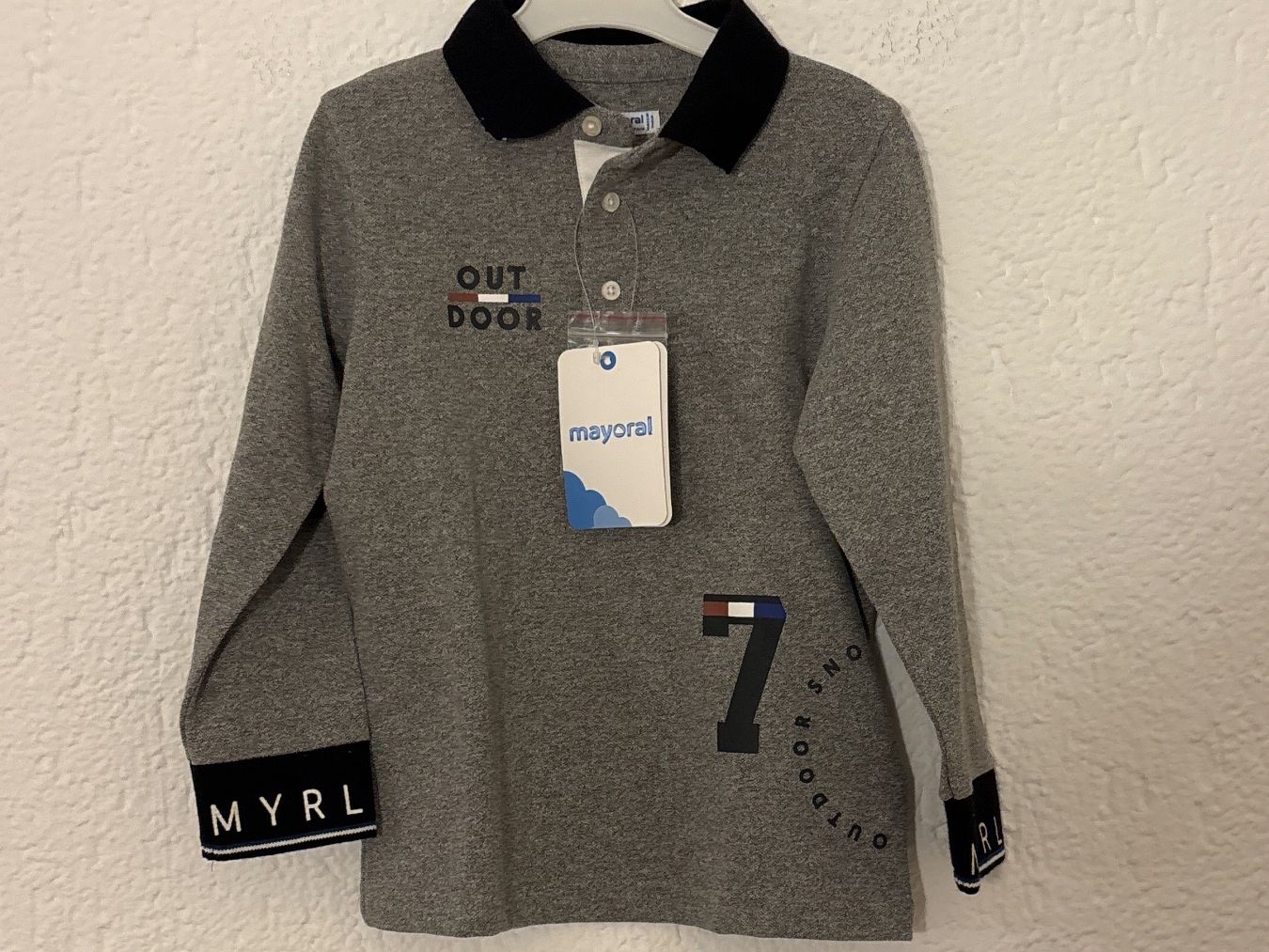 Mayoral Camicie, T-shirt & Polo: Mayoral Poloshirt Gr. 98, Langarm, Grau – Nuovo e nell'imballaggio originale da Oberegg venduto da MR-shop