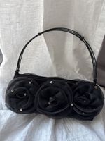 Abend Handtasche schwarz mit vielen Rosen