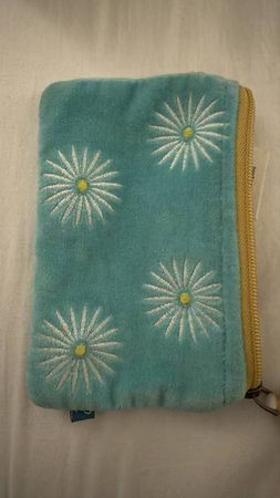 Samt-Täschchen mit Zip, 10x16 cm Baumwolle