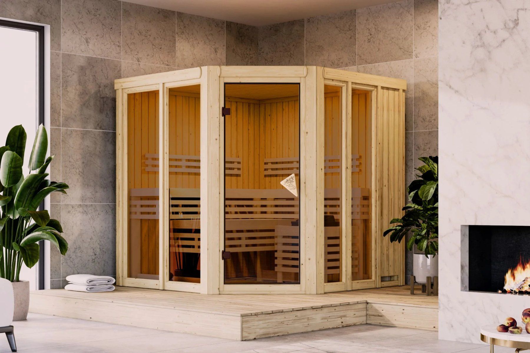 Sauna & Accessori: Sauna Airi Systemsauna, Eckeinstieg - Gratis Versand – Nuovo e nell'imballaggio originale da Kleinwangen venduto da meinwarenkorb.ch