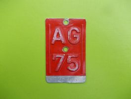 Velonummer / Fahrradnummer AG 75