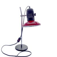 Vintage Tischlampe– Rot/Schwarz Schreibtischlampe – 1980er