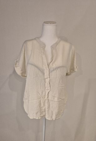 H&M Crinkle-Bluse, Gr. 40, Crème