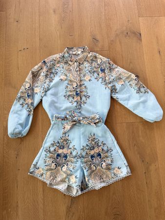 Bluse & Shorts 2er Set/ Zweiteiler in hellblau Gr. S/M