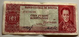 Bolivien 100 Bolivanos 1962