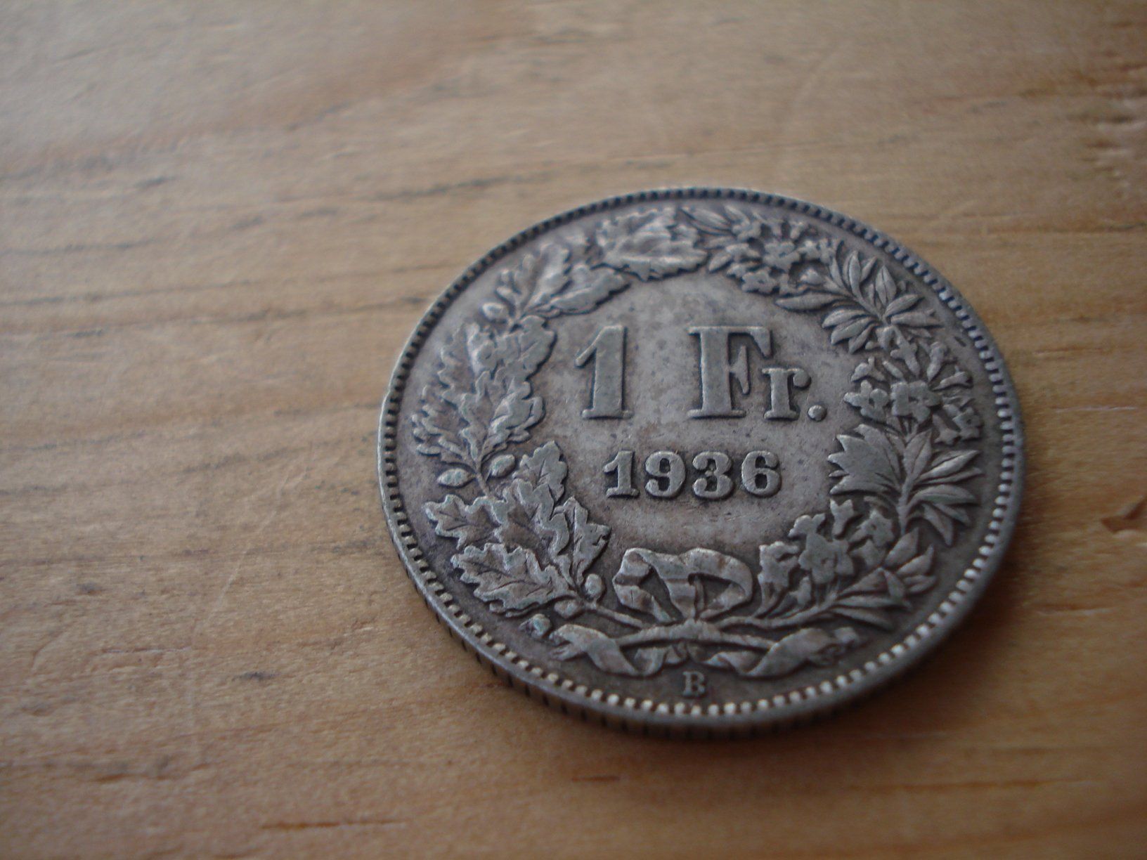 Alle Münzen: (D2) 1 Franken 1936 – Gebraucht aus Erlach von Net-Coins