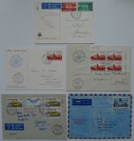 Lot Flugpost-Briefe, F36 Viererblock, F42, Sonderstempel