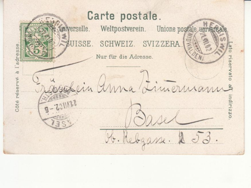 Cartoline postali: Luzern 1902 mit ST Hergiswil – Usato da Bürglen TG venduto da StampGraf 1