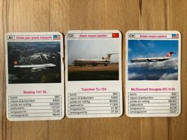 Flugzeug Quartett – 3 einzelne Ersatzkarten 70er/80er