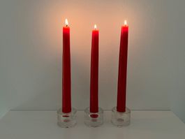 3x Kerzenständer aus Glas (ohne Kerzen)
