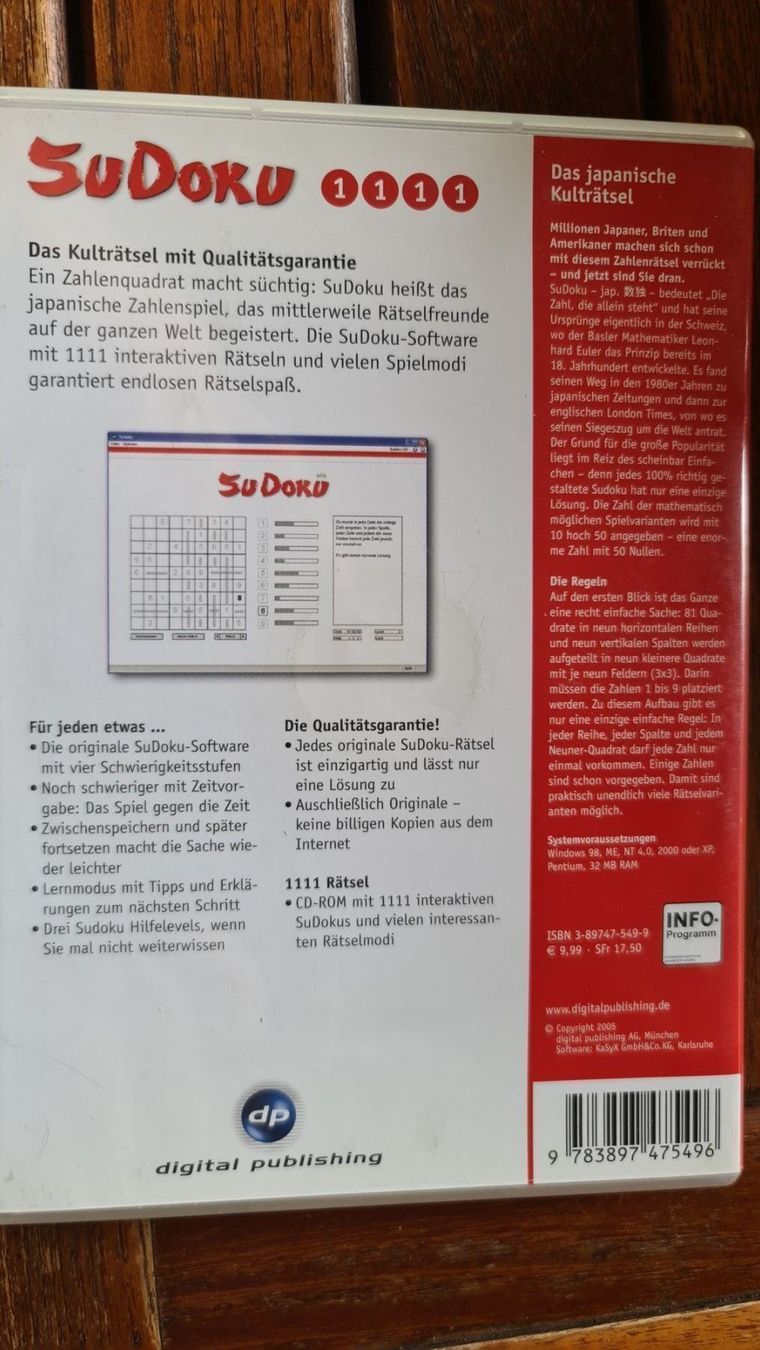 Giochi: Sudoku CD Rom – Usato da Dintikon venduto da Vexi 1