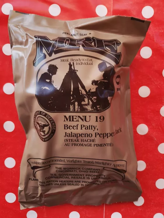 Ration MRE De L'armée Américaine – Boeuf Au Jalapeno, 1250 Calories, Avec Réchaud Sans Flamme – Pour Survie, Camping Et Randonnée