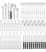 Edelstahl 72-teiliges Besteck Set mit Steakmesser für 12 Per