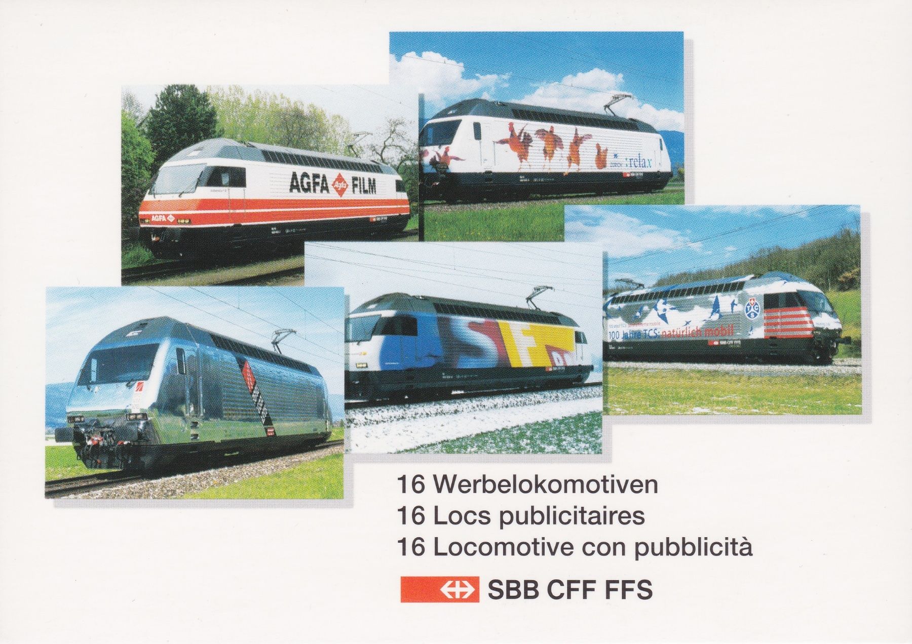 Cartoline postali: SBB, Postkarten mit Werbelokomotiven – Nuovo e nell'imballaggio originale da Toffen venduto da tedra64