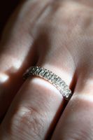 Eternity Ring with Diamonds, White Gold, Size 54