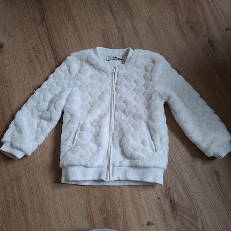 C&A Mädchen Jacke, Gr. 110, Weiss, Kuschelig, Top Zustand!