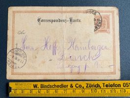 Alte Postkarte / Korespondenzkarte von 1892