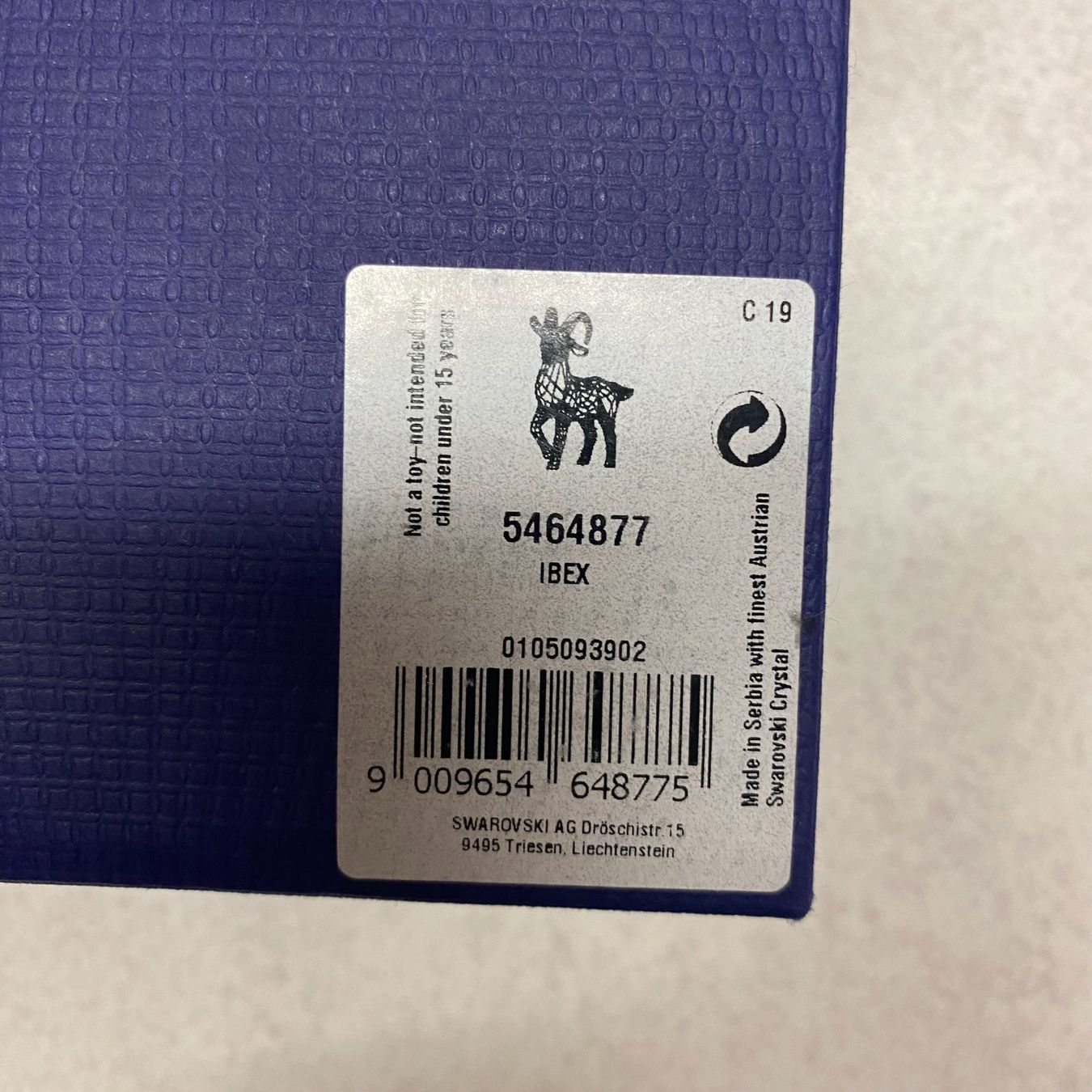 Swarovski Statuette: Swarovski Original Steinbock mit Originalverpackung – Nuovo e nell'imballaggio originale da Ibach venduto da jansim 2