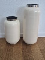 2 Vasen aus emaille beige, Blumenvase, Geschenk, Deko.