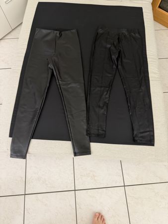 Leggings similicuir noir fille lot de 2 taille 146