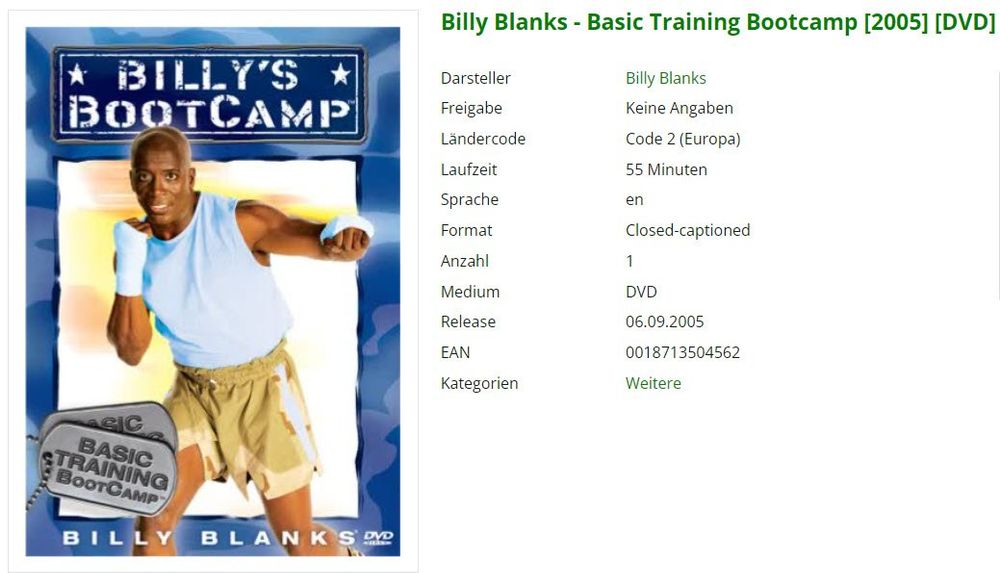 Billy Blanks Basic Training Bootcamp DVD Kaufen auf Ricardo