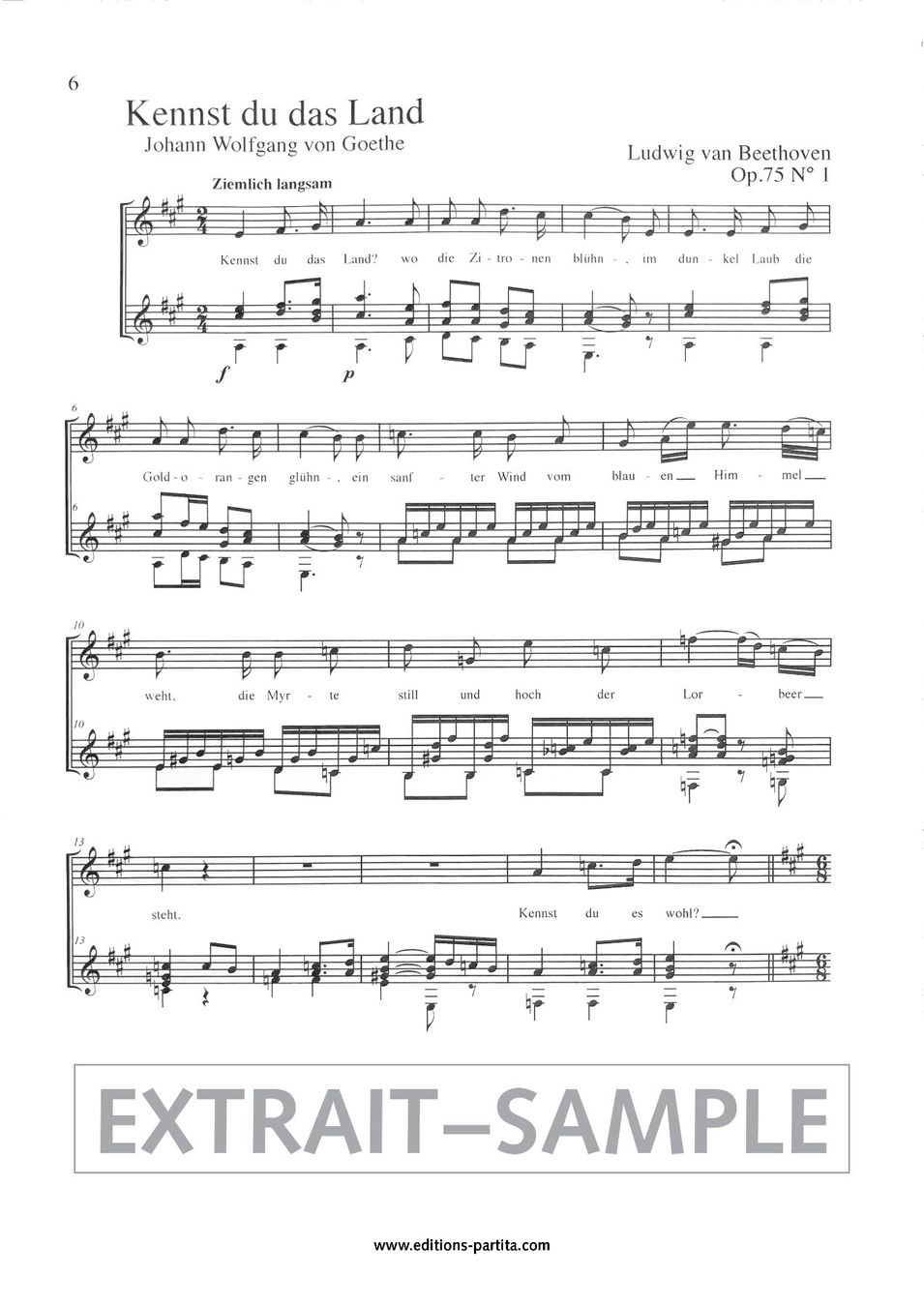 Libri: L. VAN BEETHOVEN – 6 Lieder – Nuovo e nell'imballaggio originale da St-Blaise venduto da partita-ch 3
