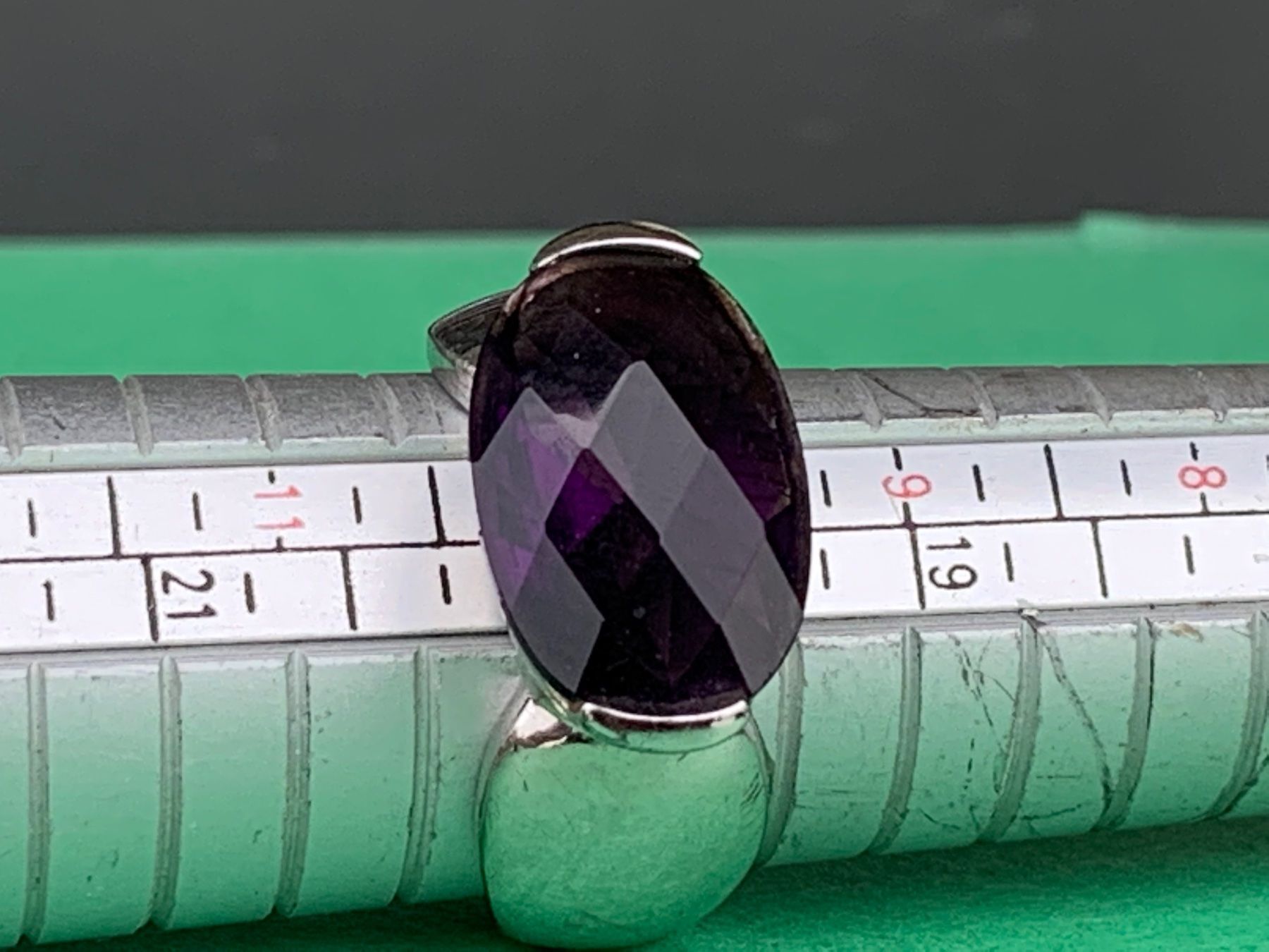 Anelli: Silberring violetter Stein oval (63) – Usato da Dittingen venduto da Bellevista 2