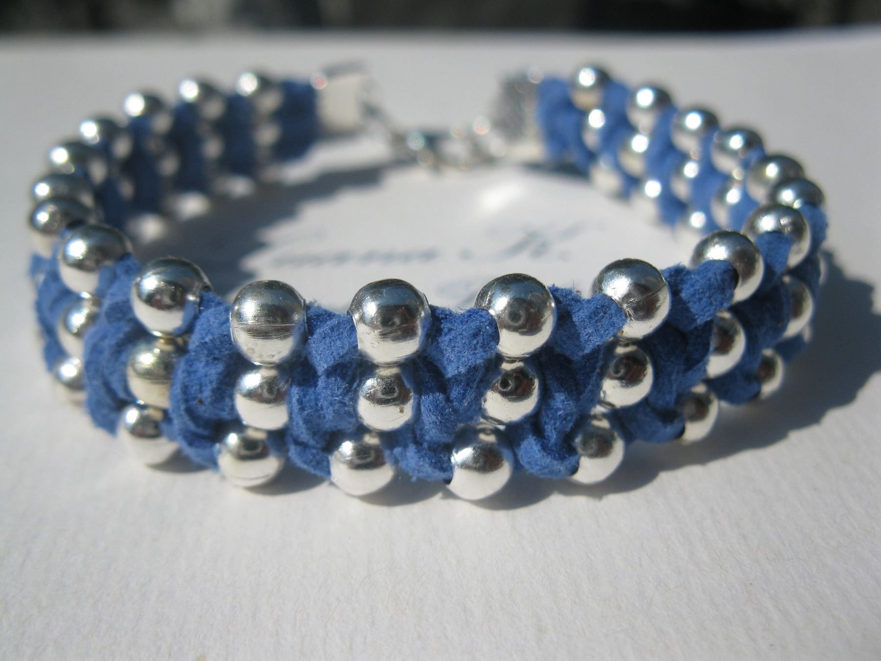 Tessuti: 2 Meter Wildlederband, flach, blau 2,3mm – Nuovo e nell'imballaggio originale da St. Margarethen TG venduto da LuanaKa 1