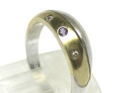 Ring Silber 925 teilvergoldet Amethyst Gr. 60