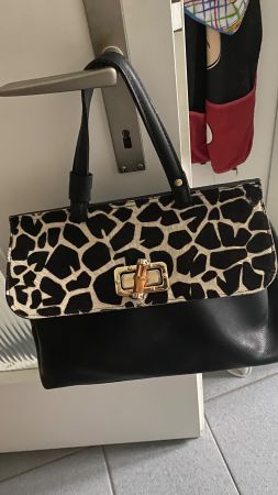 Leder Tasche mit Fell