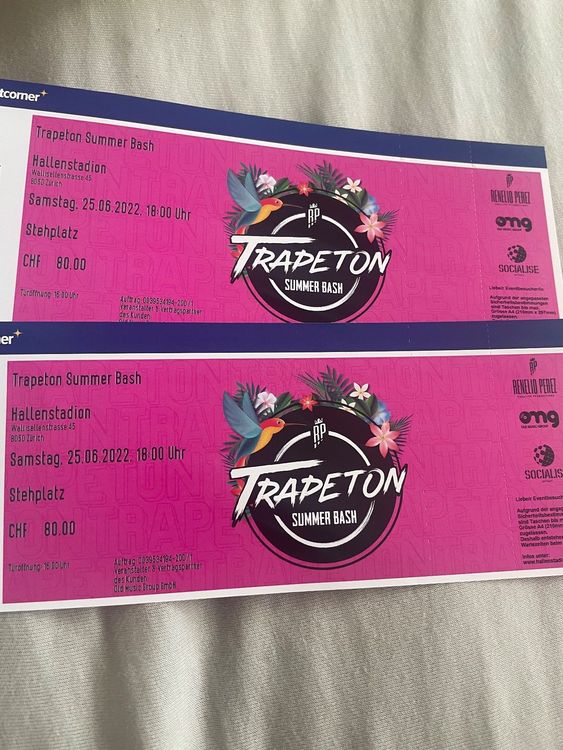 2Tickets für das Trapeton Summer Bash Kaufen auf Ricardo
