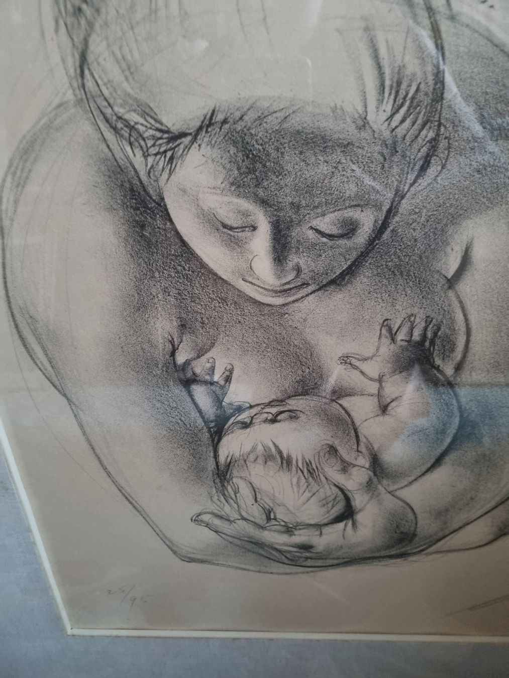 Grafica & Litografie: Originale Erni Litho Mutter und Kind, gerahmt, signiert. – Nuovo (secondo la descrizione) da Trachslau venduto da bastet06 1