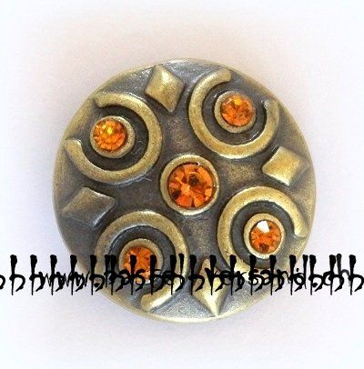 Lot De 4 Gros Boutons Strassés Diamantés - 20mm - Couleur Orange Vif - Pour Customisation Vêtements, Accessoires
