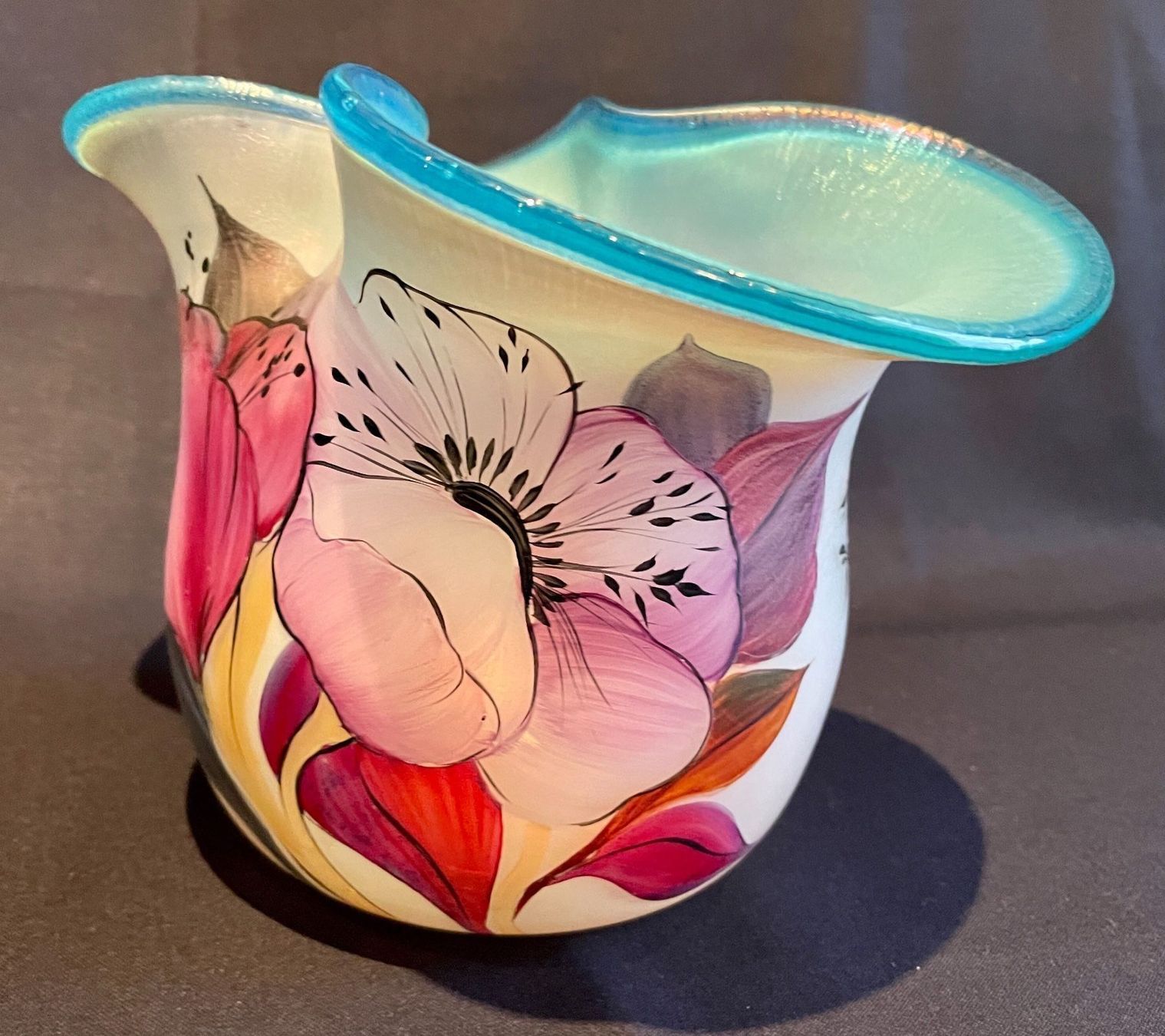 Vase & Récipients: Eisch Glasvase mundgeblasen handgemalt – Neuf (Voir description) à Bern par Chraebu2 1