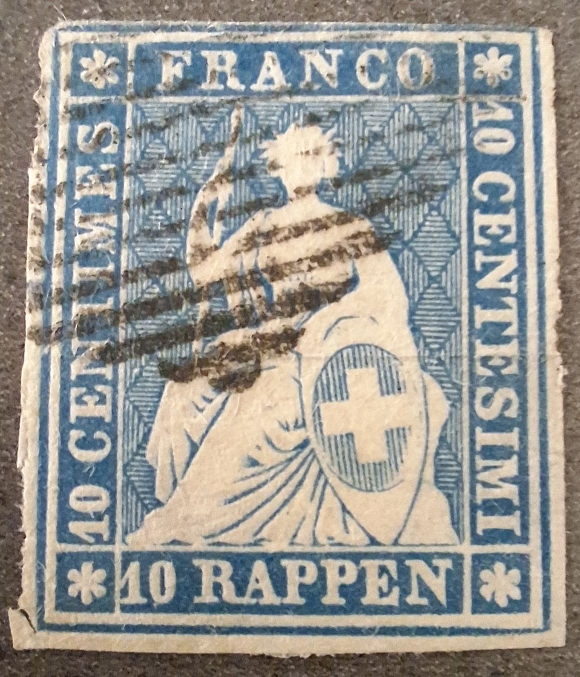 Tutti i francobolli: Strubel 23A3 Sz Raute Befund Kat. 110.- – Usato da Balgach venduto da SIMEON27