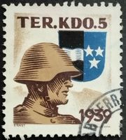 Soldatenmarke 2.WK, Territorial Komando 5, hellbr, Wi Ter 44