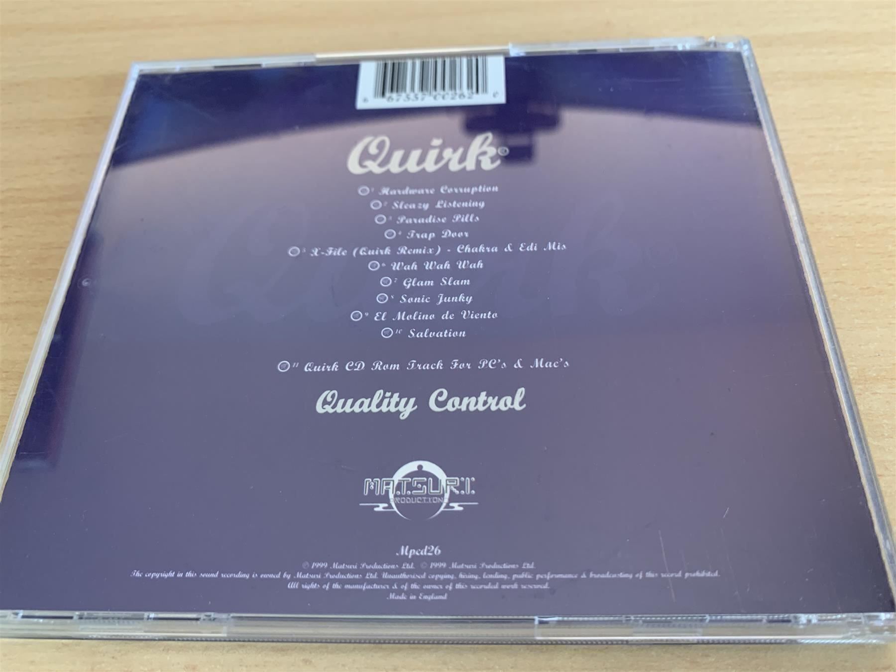 CD: Quirk – Quality Control – Usato da Rikon im Tösstal venduto da Alpenmutz 1